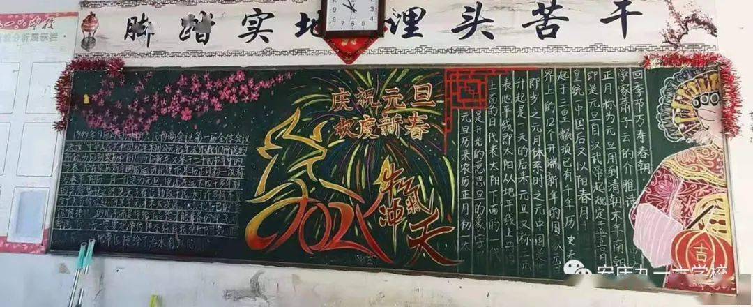 演义童话欢度元旦黑板报 元旦黑板报图片素材