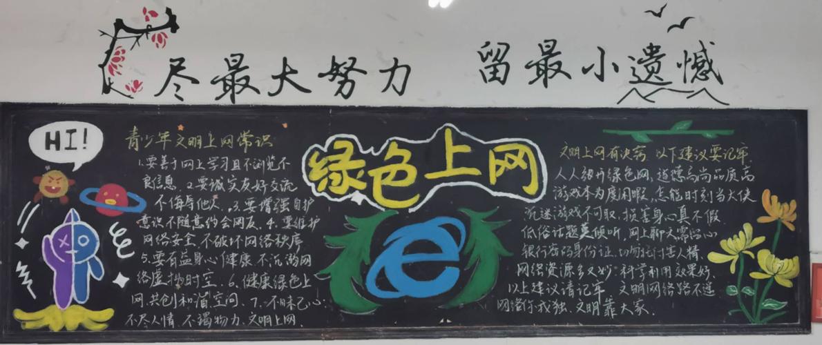 提高网络素养的黑板报 网络安全黑板报图片素材