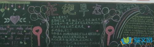 拒绝早恋主题黑板报 主题黑板报图片素材