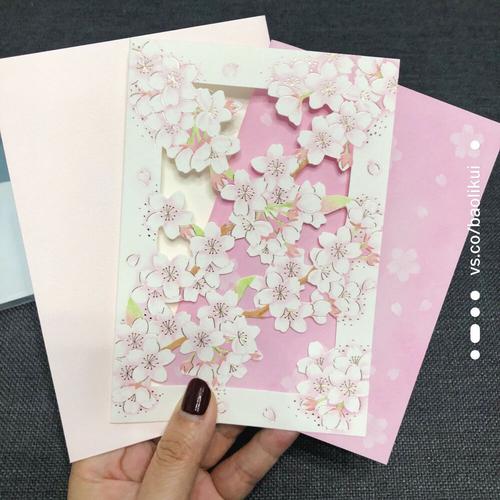 老师过生日樱花贺卡 老师过生日贺卡