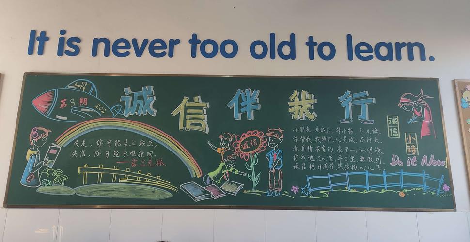 关于小学诚信的黑板报 诚信黑板报图片素材