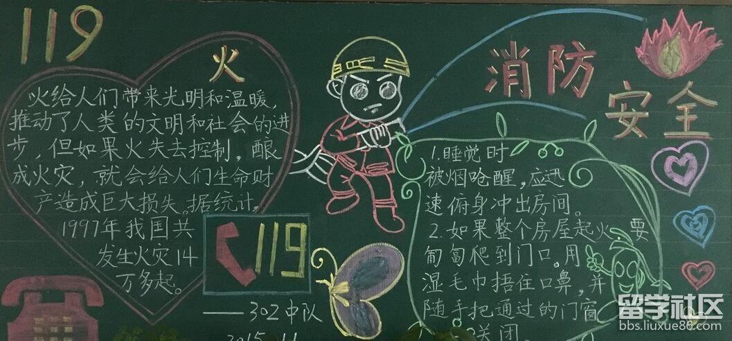 假期消防安全黑板报 消防安全黑板报图片大全