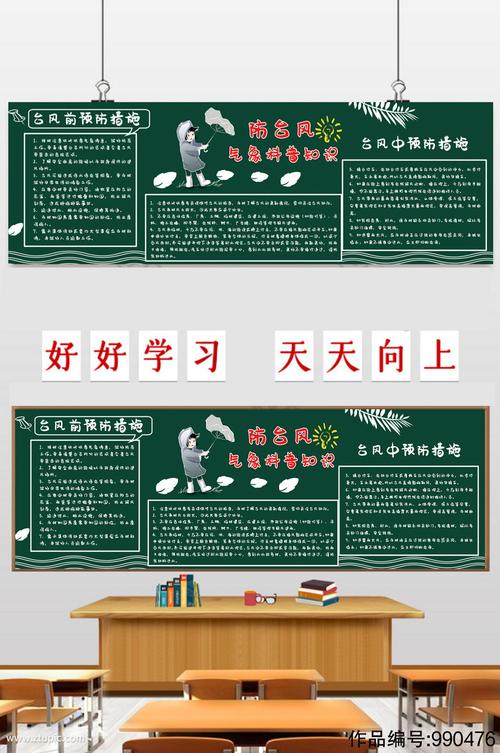台风黑板报 黑板报图片大全
