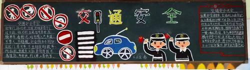 交通安全记心中的黑板报 交通安全黑板报图片素材