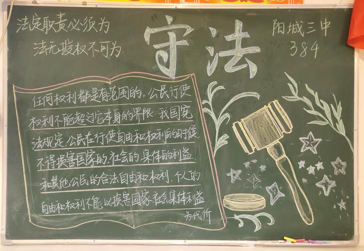 大学生法制黑板报 大学生黑板报图片大全