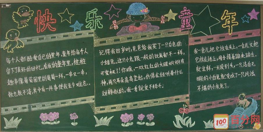 简单童年主题黑板报 简单的黑板报图片大全