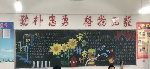 法治安全伴我行黑板报 安全的黑板报图片素材
