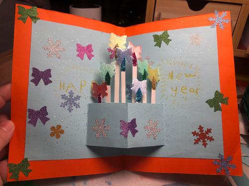 幼儿园庆元旦迎新年活动亲子制作贺卡 庆元旦迎新贺卡