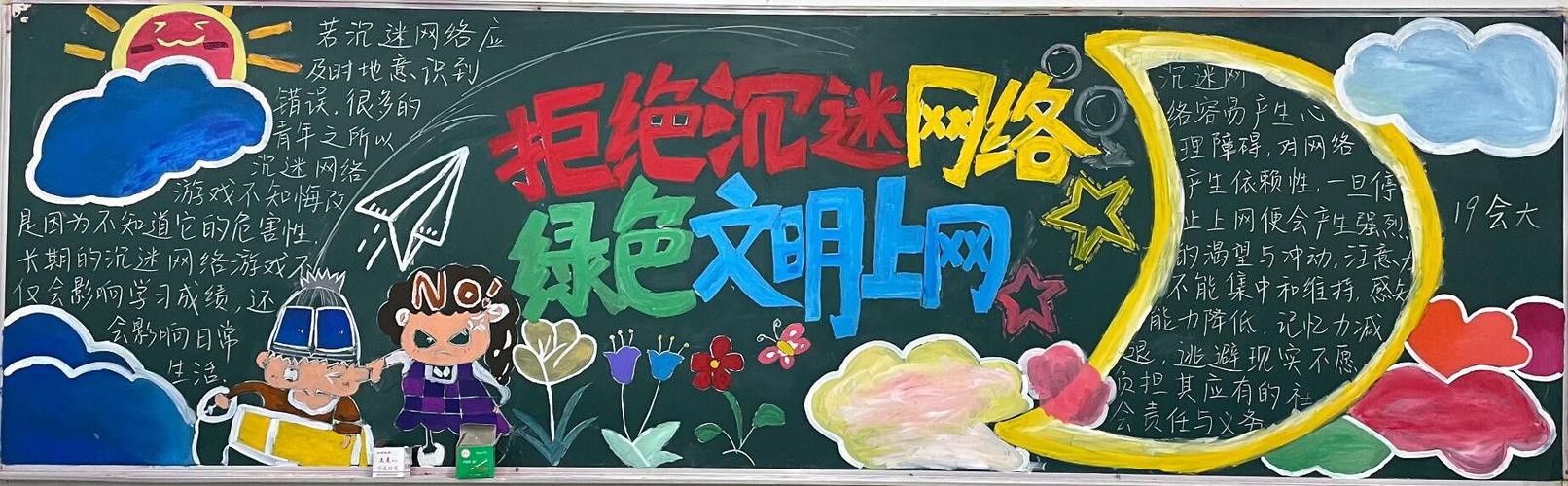 防沉迷网络高中黑板报 高中黑板报图片大全