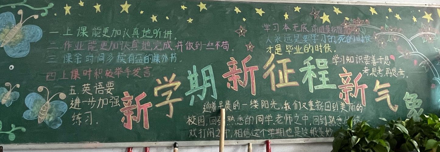 小学以新起点为主题的黑板报 主题黑板报图片素材