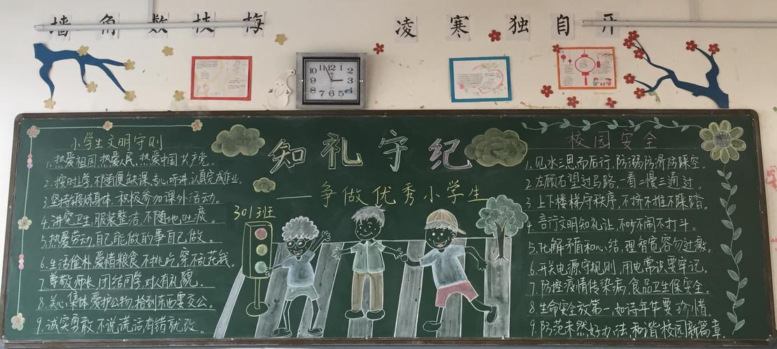 知礼守法从我做起黑板报 黑板报图片素材
