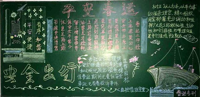 春运的黑板报 黑板报图片素材