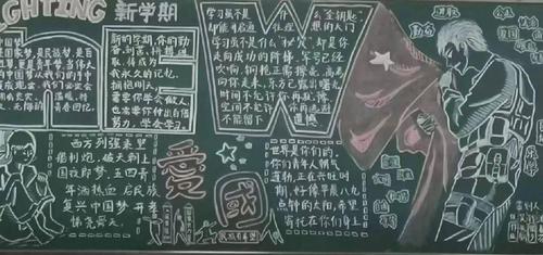 高二新学年黑板报 新学期黑板报图片素材