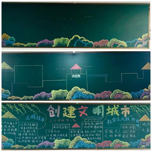 助力文明城市创建迎检黑板报 文明黑板报图片大全