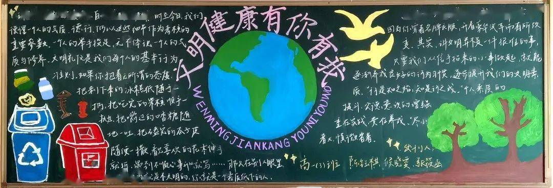 环境保护你我共参与黑板报 保护环境黑板报图片素材