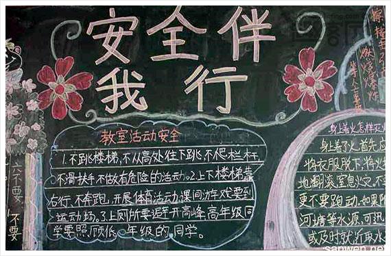 校园安全日黑板报 校园安全黑板报图片大全