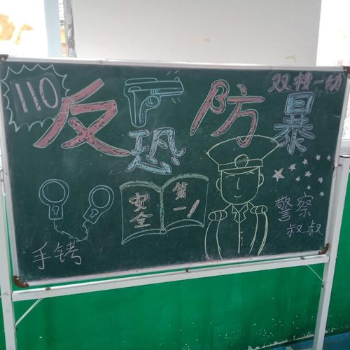 防拐防暴的黑板报 黑板报图片素材
