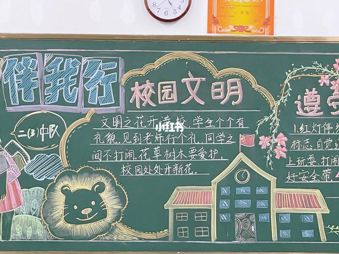 礼仪班会黑板报 文明礼仪黑板报图片素材