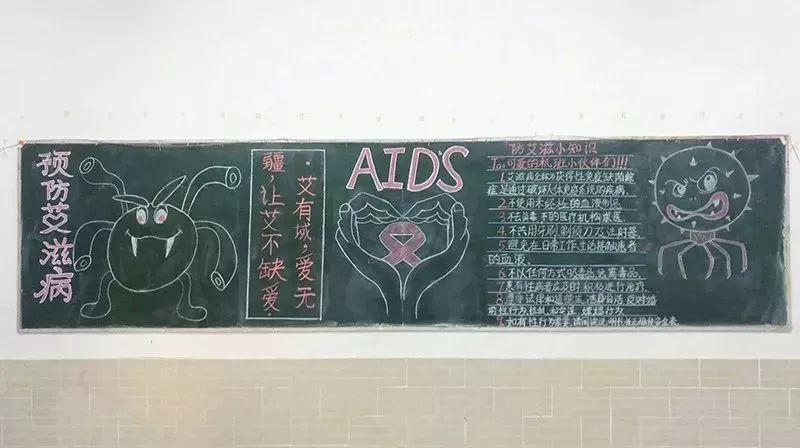 艾滋病预防校园黑板报 校园黑板报图片大全