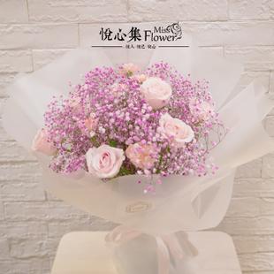 七夕情人节满天星花束贺卡 满天星花束贺卡
