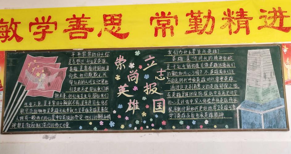 书写英雄故事黑板报 黑板报图片素材