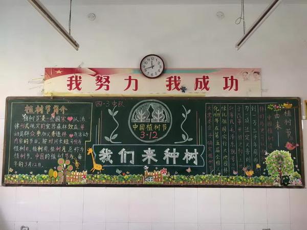 以植树节为主题的黑板报 植树节黑板报图片素材