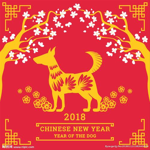可爱简单狗年贺卡 简单狗年贺卡