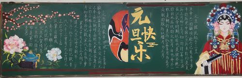 欢乐元旦的黑板报 元旦黑板报图片素材