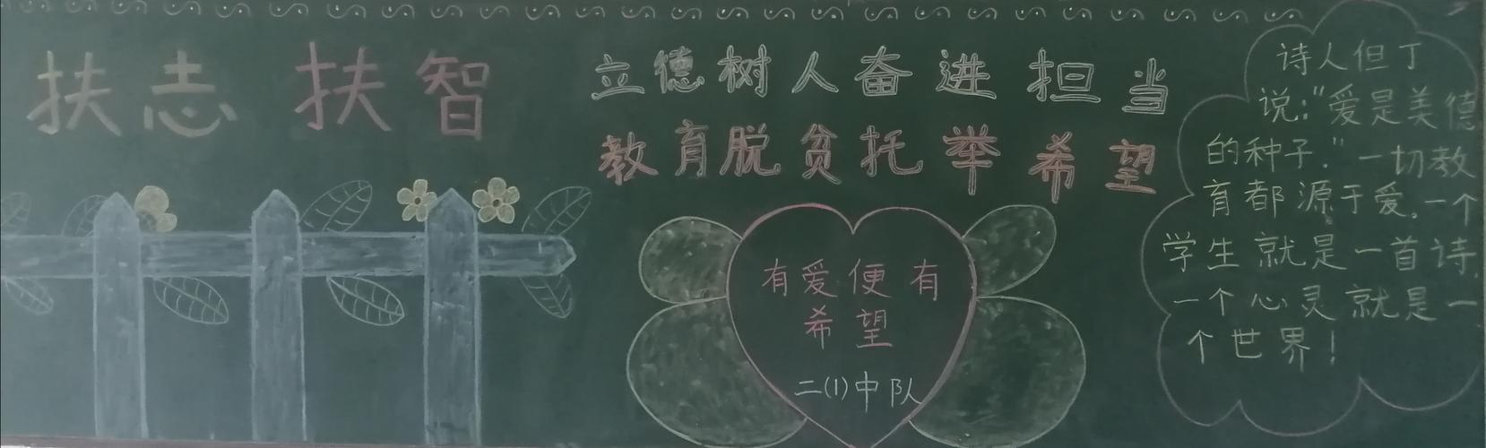情系学校助力脱贫黑板报 学校黑板报图片素材