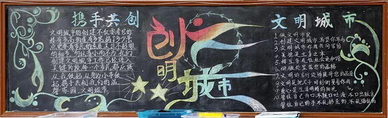 共创文明黑板报 文明黑板报图片素材