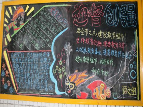 关于教育创强的黑板报 教育黑板报图片素材