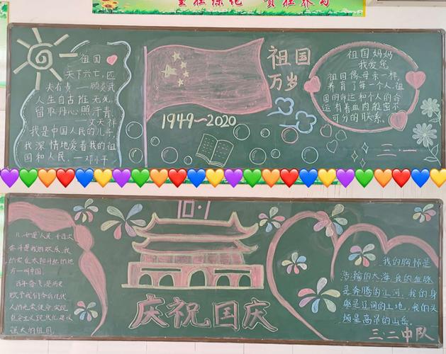 爱我中华国庆节的黑板报 国庆节黑板报图片素材